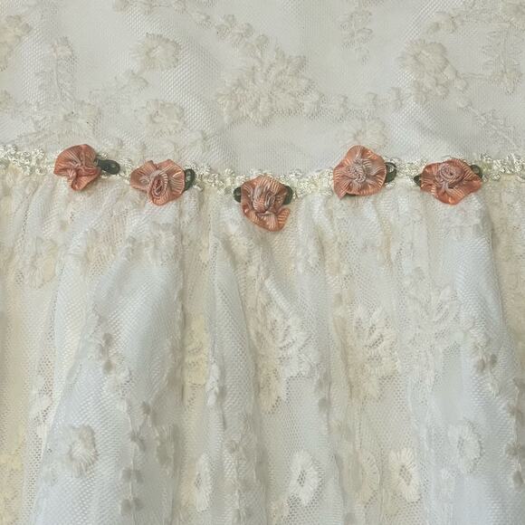 Laura Ashley London Victorian Lace Short Sleeve Dress Size 4 - Picture 6 of 11